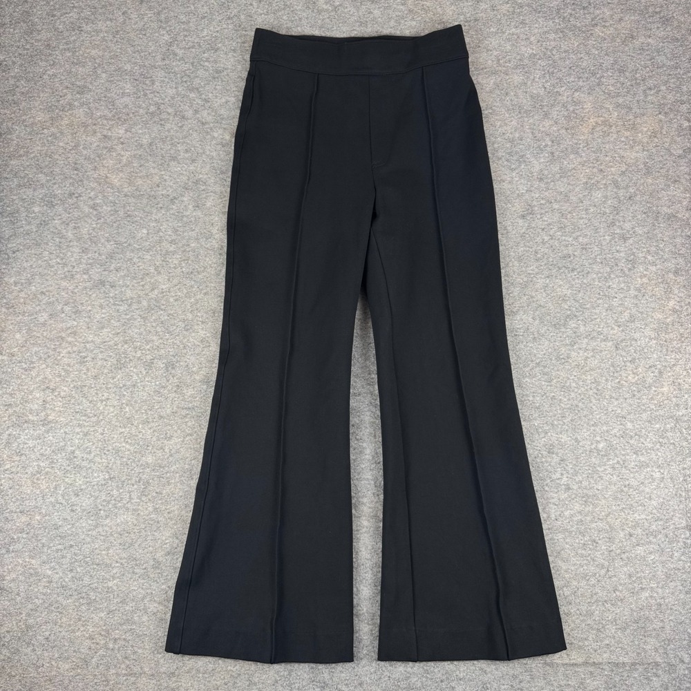 Spanx Perfect Fit Ponte High Rise Flare Pants 26" Black Womens Small Petite PS